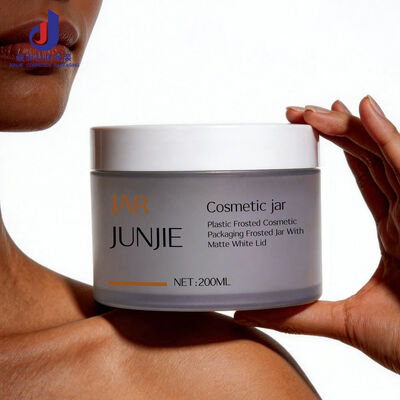 Barattolo in plastica cosmetica vuoto personalizzato da 50g-250g per viso, occhi, corpo, pelle, color viola, blu, rosa, con finitura satinata